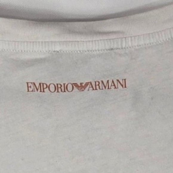 Emporio Armani Graphic T-Shirt Short Sleeve Casual Top White Made in Peru M  VTG - Picture 7 of 9